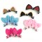 Wrapables Rabbit and Cat Ears with Bow Alligator Hair Clips (Set of 12), Rabbit and Cat Ears